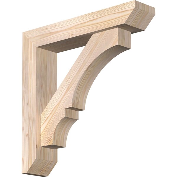 Ekena Millwork Balboa Slat Smooth Bracket w/ Offset Brace, Douglas Fir, 5 1/2"W x 26"D x 26"H BKT0604X26X26BOA06SDF - main